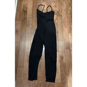 Offine by Aerie Black Criss Cross Jumpsuit Athletic Yoga Outfit Large